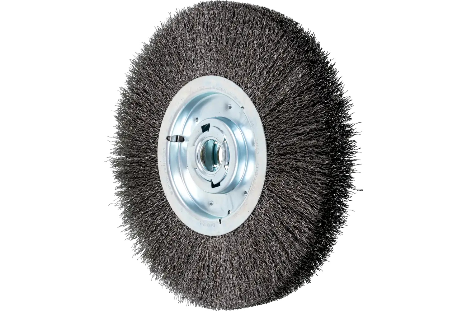 Picture of Pferd Crimped Wire Wheel Brush 12" Dia Wide Face .020 Carbon Steel 2" Keyed Arbor
